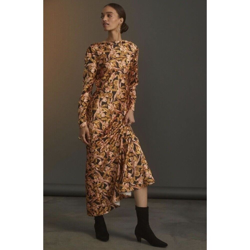 Anthropologie Significant Other Flounced Floral Maxi Dress Size 10